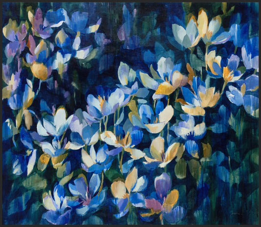 Blue Buttercups on Canvas