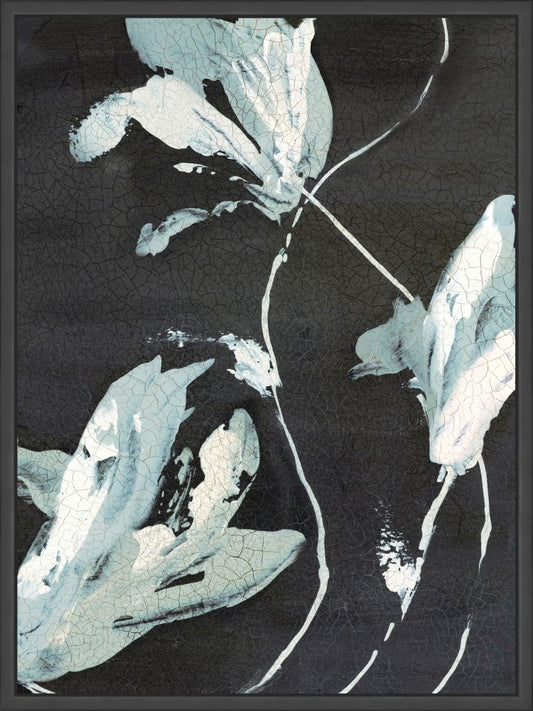 Blue Flower with Chalk Background II on Canvas