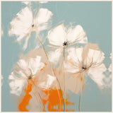 Abstract Orange White Flower I Grande on Canvas