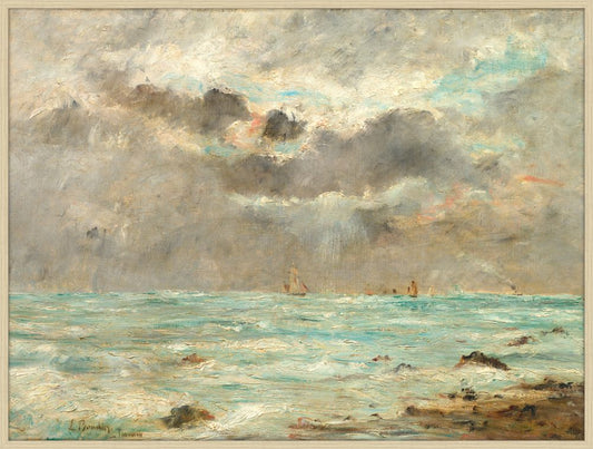 The Coast at Trouville, c. 1865-1900 - imitator of Eugene Boudin Canvas