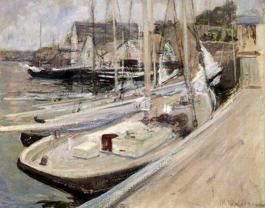 Fishing Boats at Gloucester, John Henry Twachtman, 1901 Boxed Canvas
