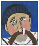 Sailor with Blue and Black Cap on Canvas