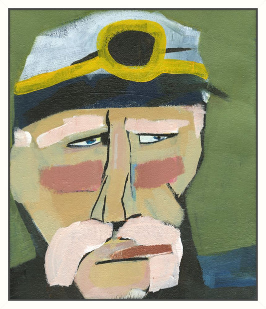 Sailor with Captain's Hat on Canvas