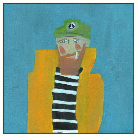Sailor with Orange Coat and Green Cap on Canvas