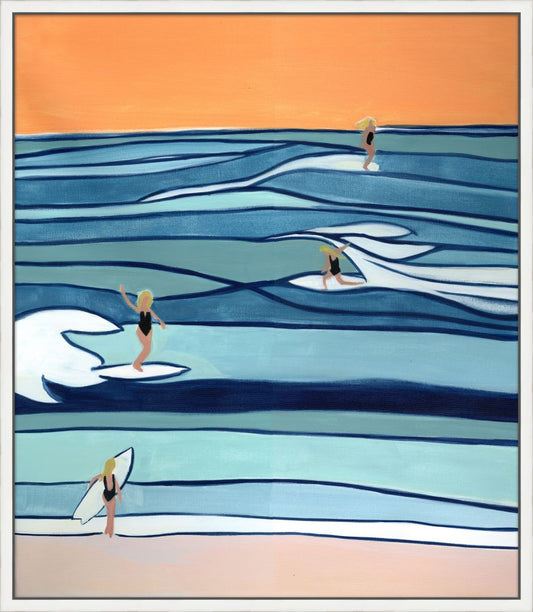 Surfing by the Sea on Canvas