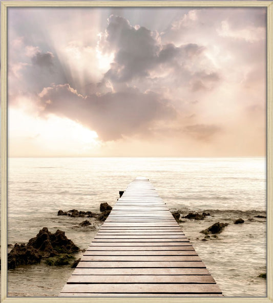 Long Dock  Shining Water on Canvas
