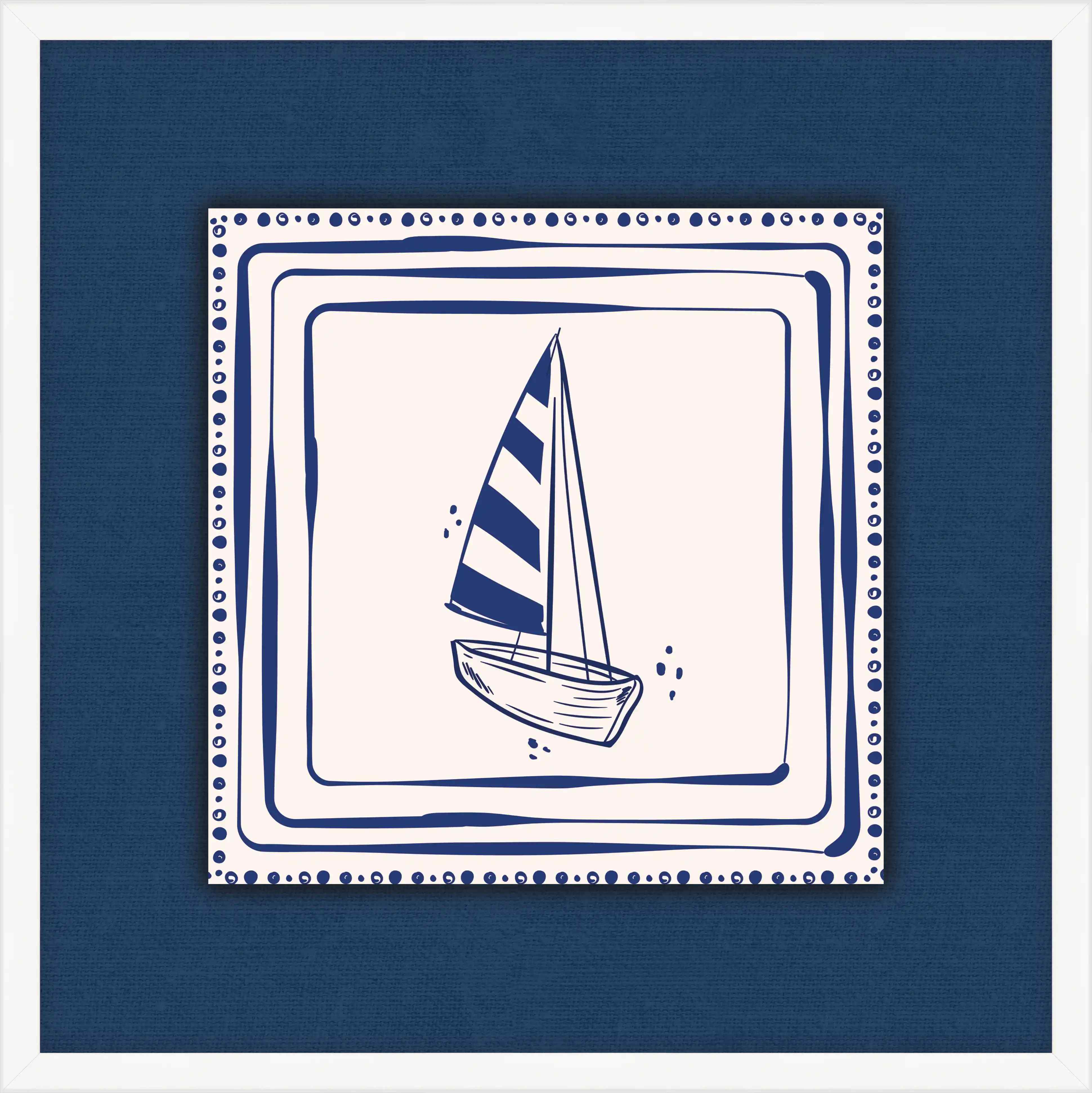 Blue Sailboat On Blue