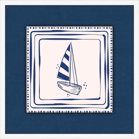 Blue Sailboat On Blue