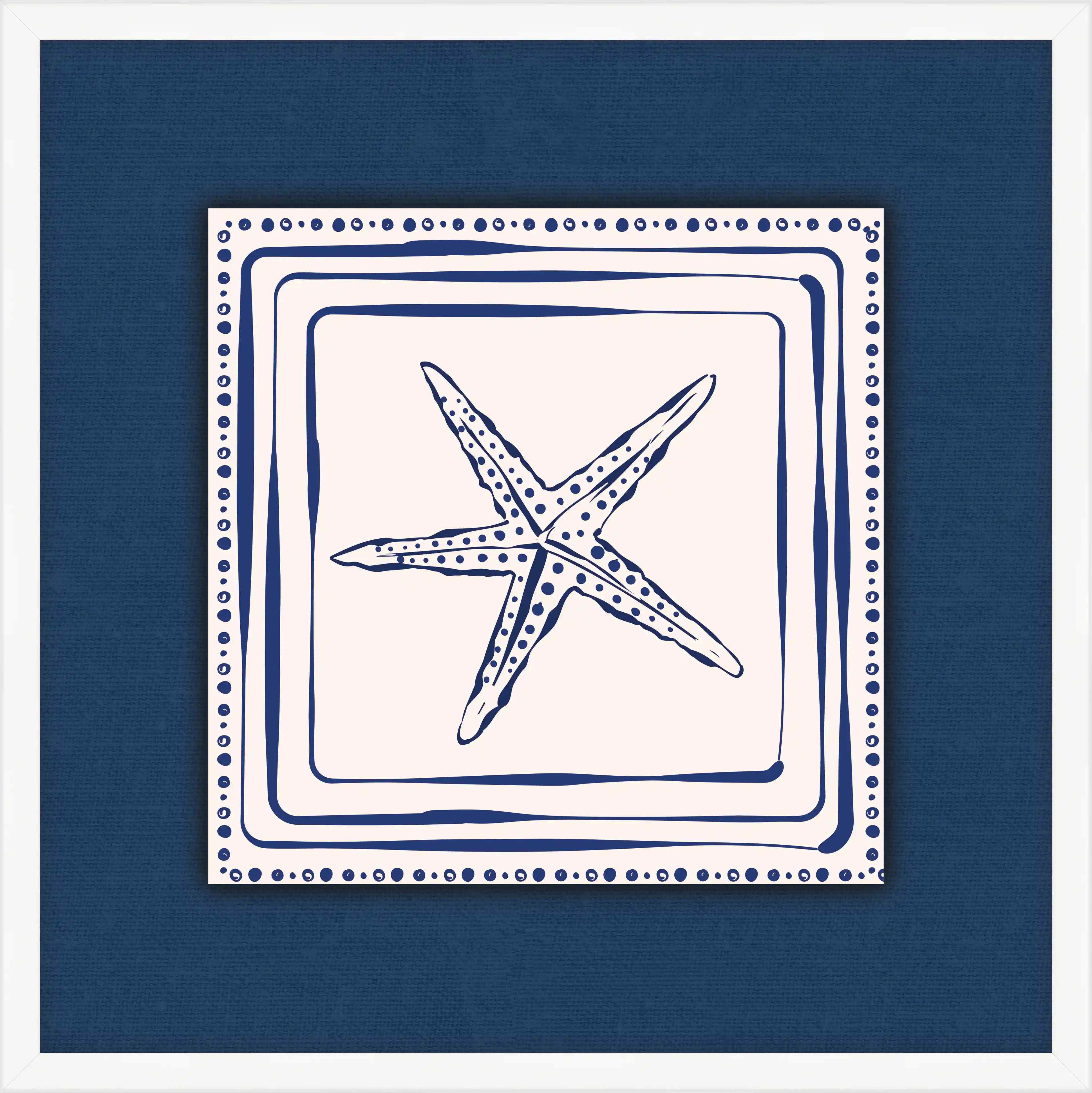 Blue Star Fish On Blue