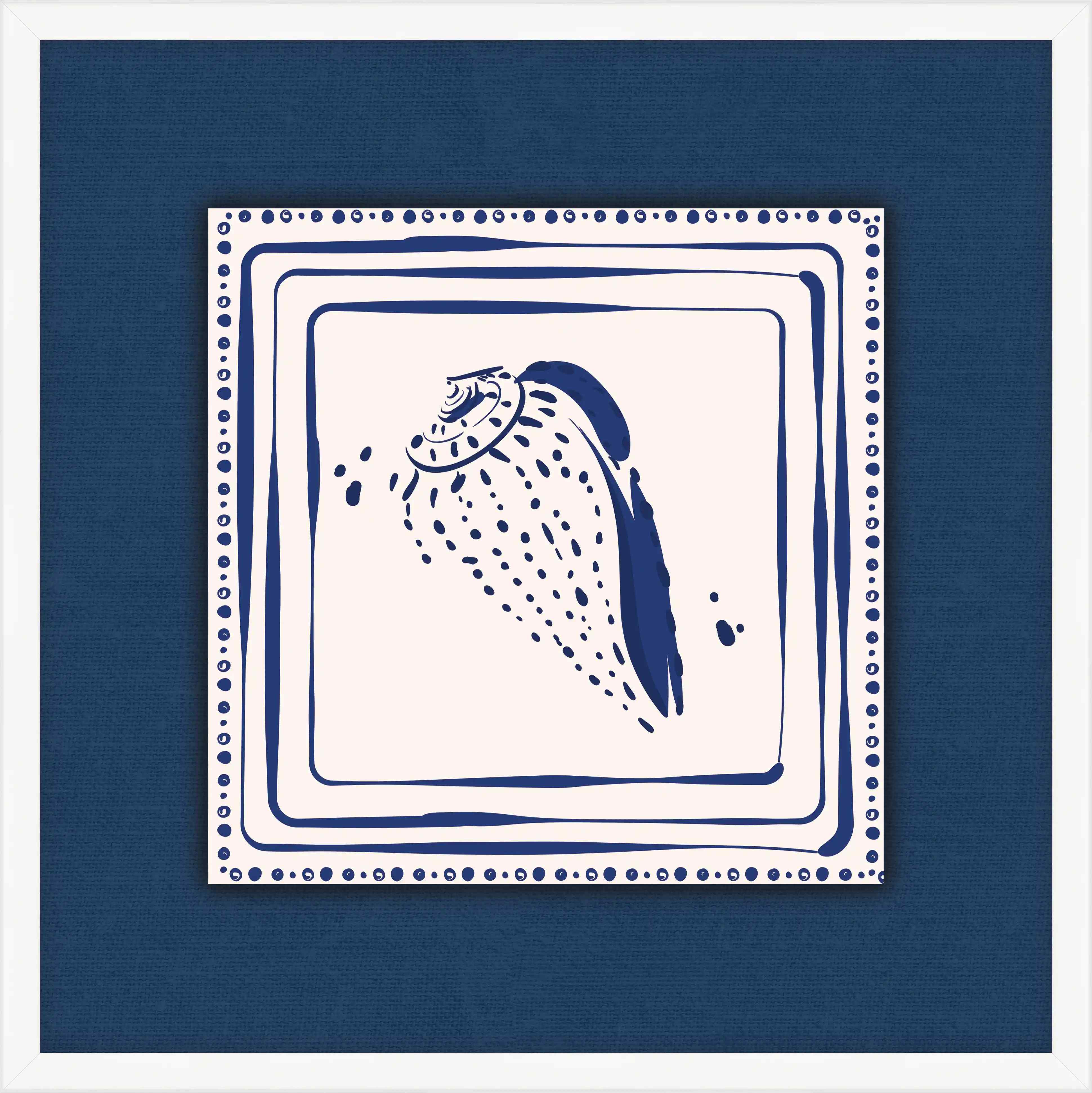 Blue Cone Shell On Blue
