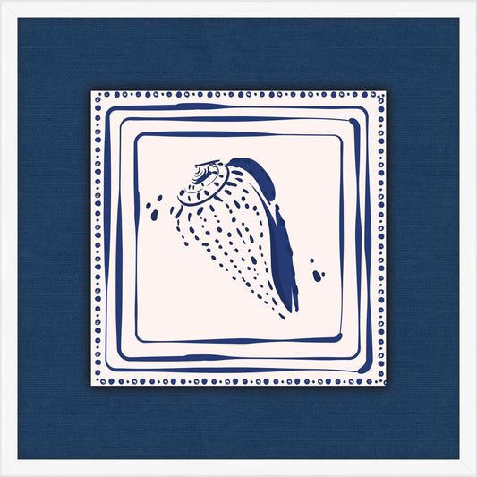 Blue Cone Shell On Blue