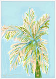 Tall Light Blue Palm On Canvas