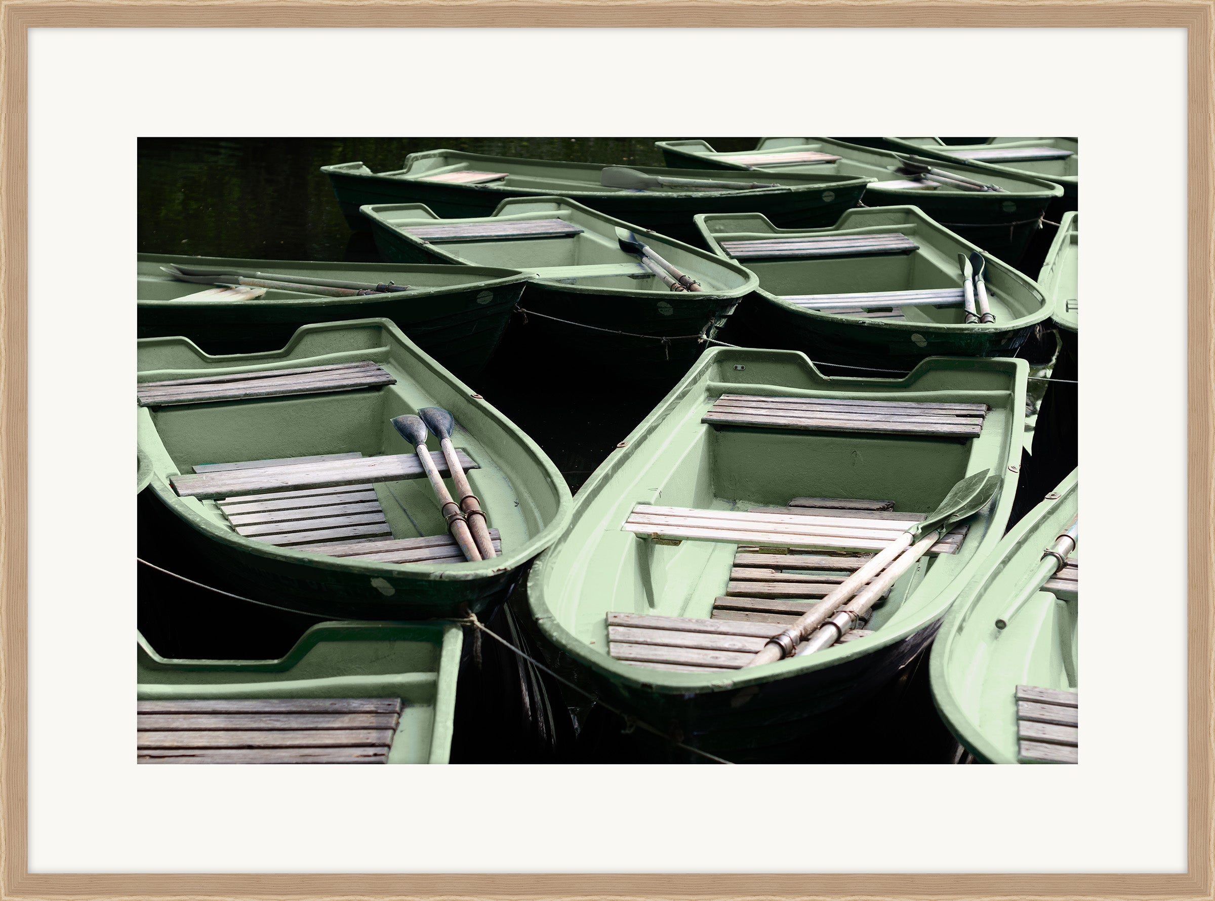 Green Rowboats on the Lake