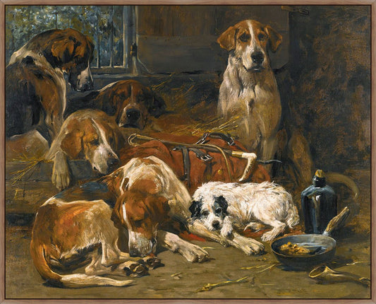 New Forest Buckhounds And A Terrier After The Hunt On Canvas
