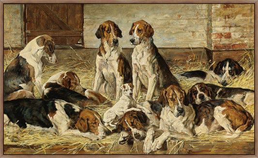 Hounds At Rest On Canvas