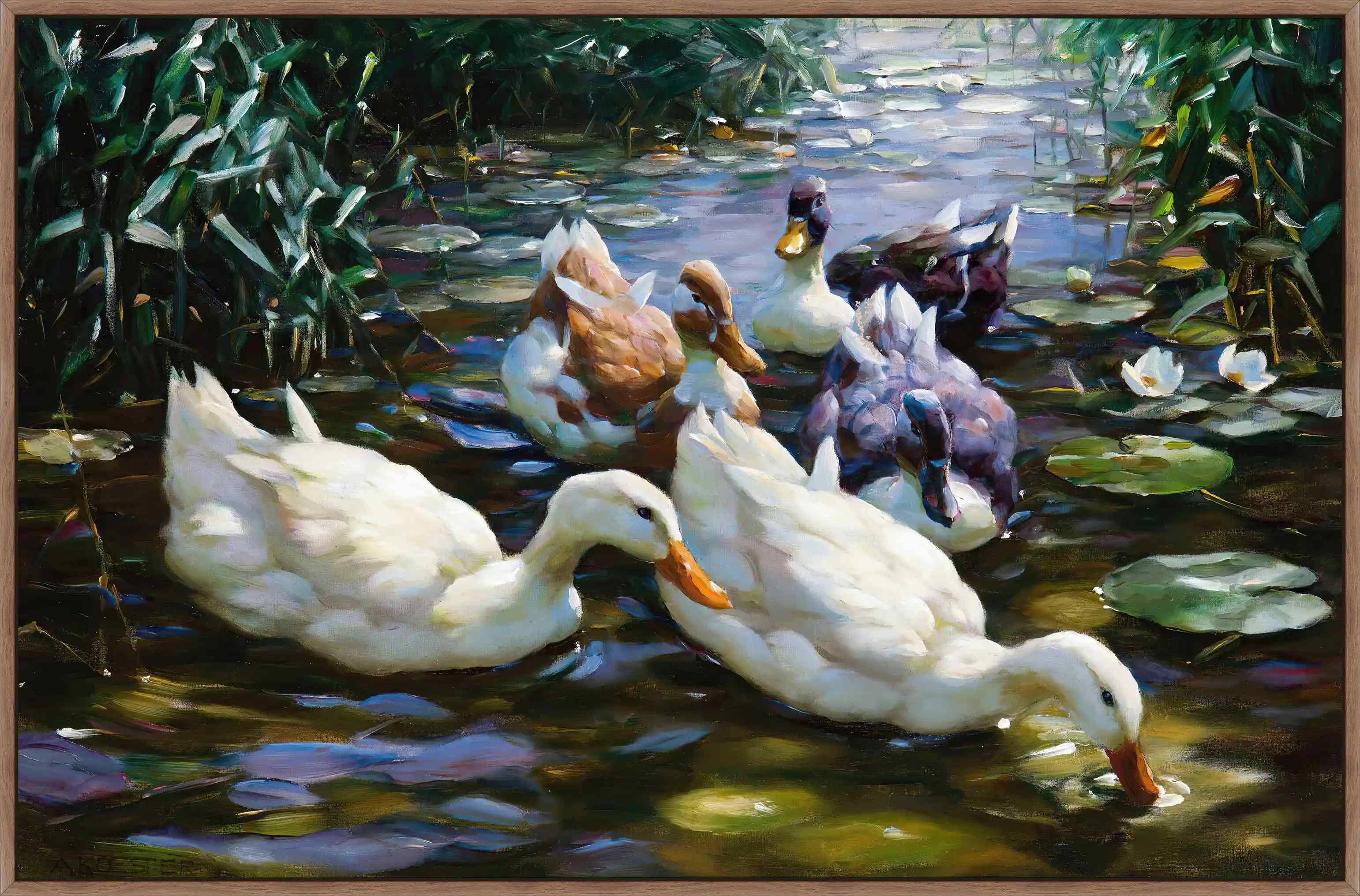 5 Ducks On Canvas