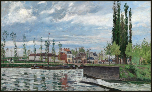 The Lock at Pontoise, 1872 - Camille Pissarro Canvas