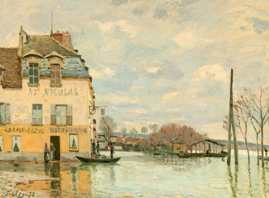 Flood at Port-Marly, Alfred Sisley, 1872 Boxed Canvas