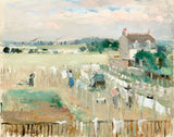Hanging the Laundry Out to Dry, Berthe Morisot, 1875 Boxed Canvas