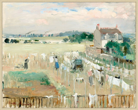 Hanging the Laundry Out to Dry, Berthe Morisot, 1875 on Canvas