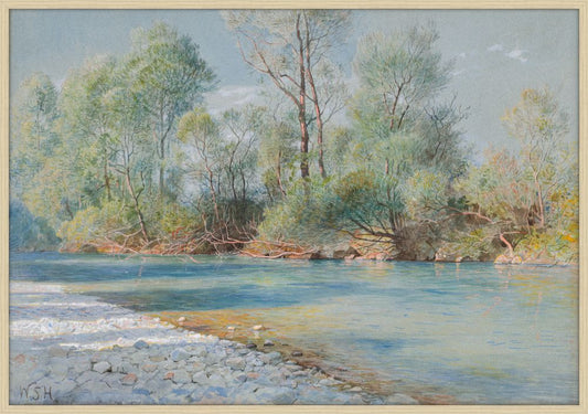 Traunstein River on the Road to Empfig, Bavaria, c. 1893-96, William Stanley Haseltine on Canvas