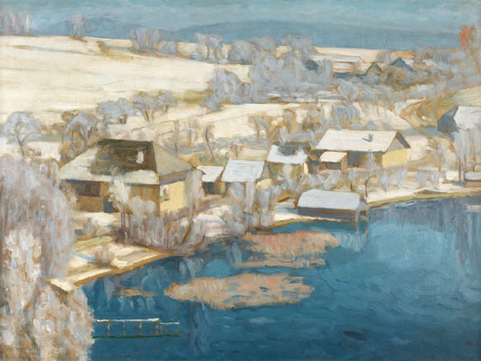 Unterbuchberg in Winter, Walther Gamerith, 1946 Boxed Canvas
