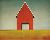Red Barn  on Boxed Canvas