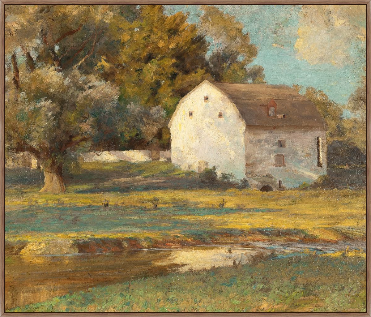 Shadows On The Barn On Canvas