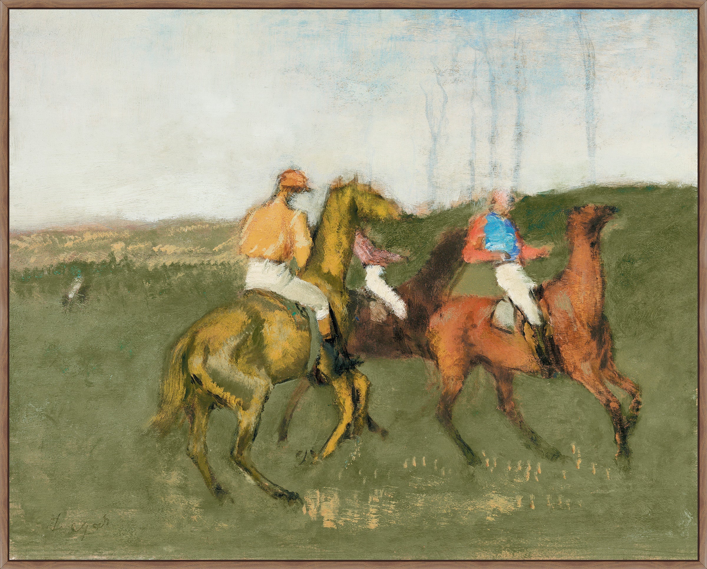 Jockeys & Racehorses, Edgar Degas, 1885 on Canvas