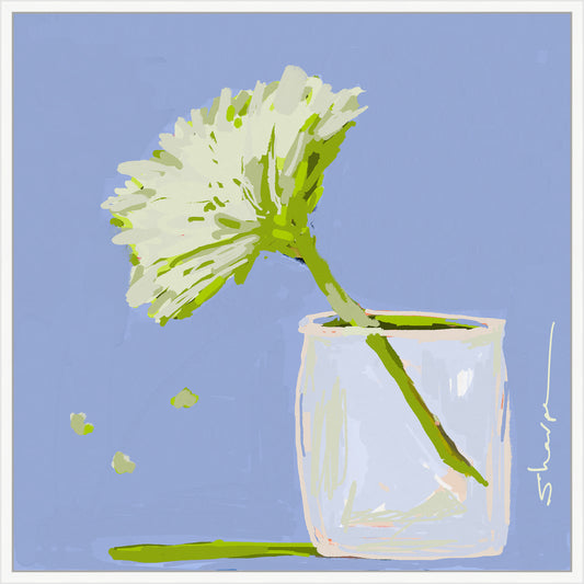 Flower in a Jar on Lavender on Canvas