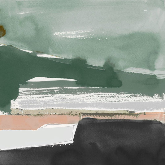 Notes of Green I on Boxed Canvas