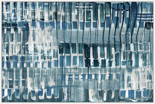 Blue Line work I on Canvas