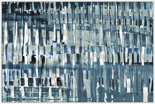 Blue Line Work II on Canvas