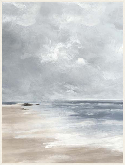 Calm Waves Under Overcast Sky in White Wash  Grande