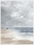 Calm Waves Under Overcast Sky in White  Grande