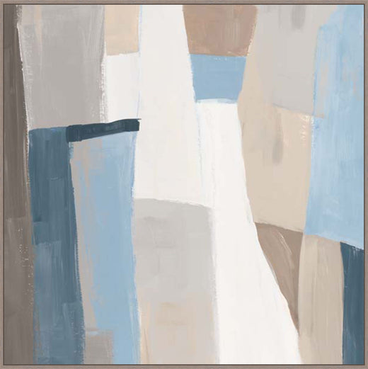 Geometric Harmony in Soft Hues I in Blue Gray  Grande