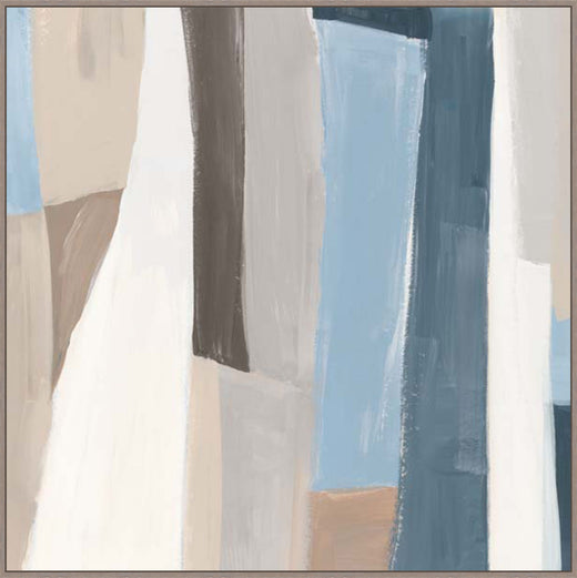 Geometric Harmony in Soft Hues I in Blue Gray  Grande