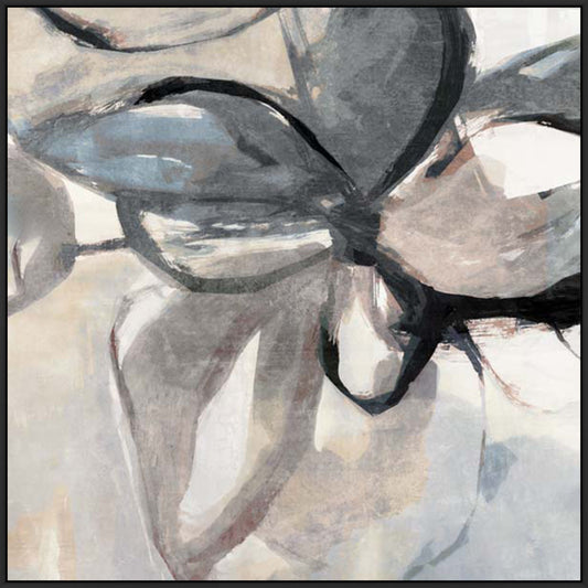 Gray Butterfly in Abstract Moment in Black