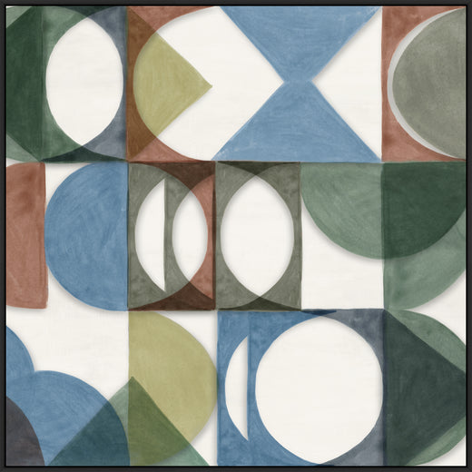 Intersecting Shapes in Soft Earth Tones in Black