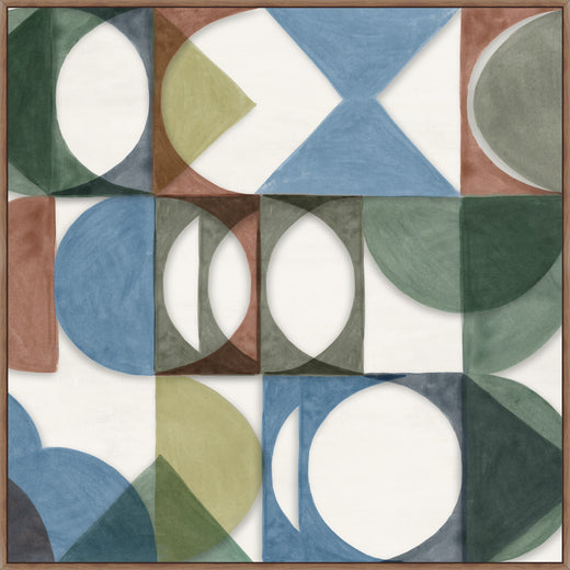 Intersecting Shapes in Soft Earth Tones in Walnut