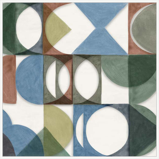 Intersecting Shapes in Soft Earth Tones in White  Grande