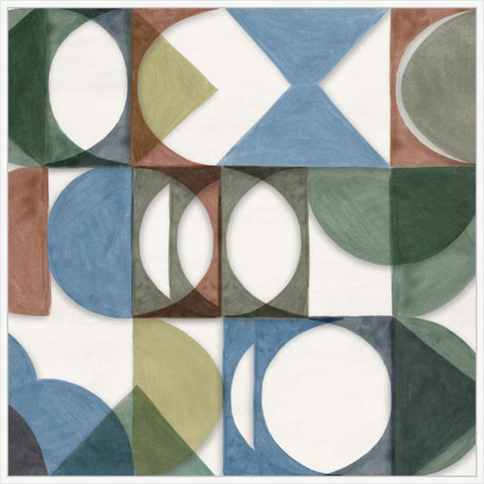 Intersecting Shapes in Soft Earth Tones in White  Grande