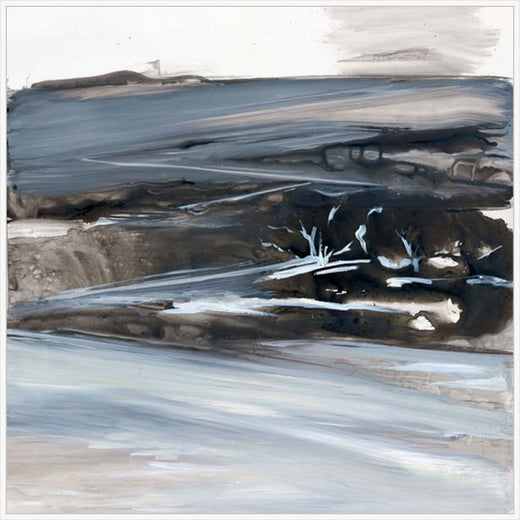 Bleak Winter Landscape with Trees in White  Grande
