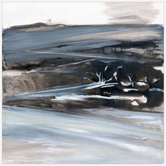 Bleak Winter Landscape with Trees in White  Grande