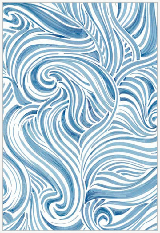 Blue Sea Scrolls in  White  Grande