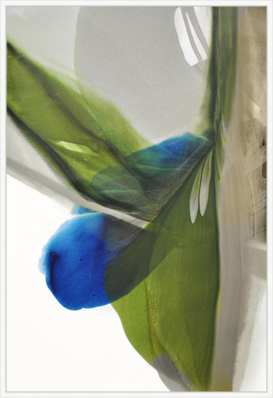 Green and Blue Fluid Harmony in White