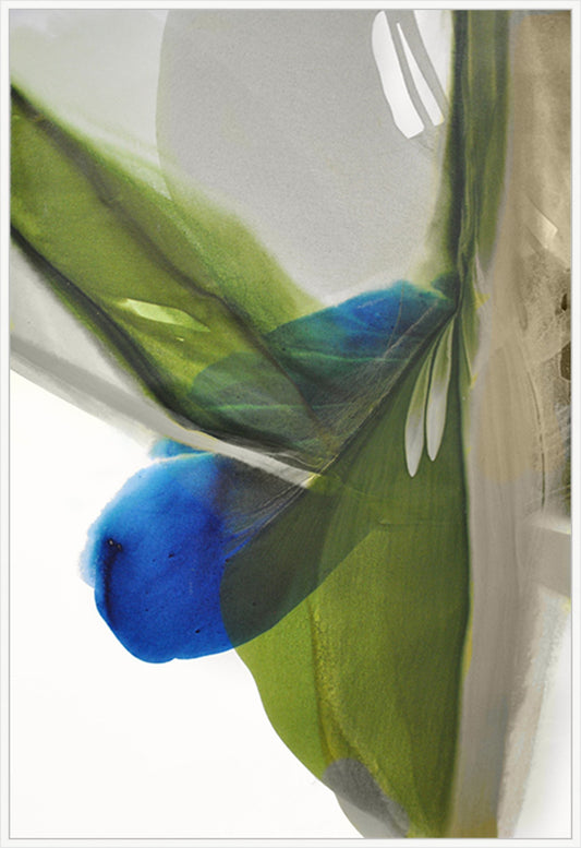 Green and Blue Fluid Harmony in White  Grande