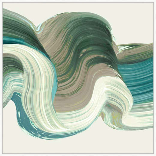 Green Jewel Brush Strokes I  in White