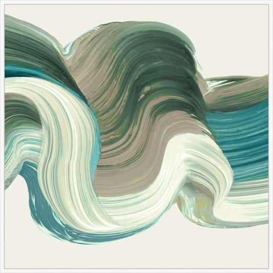 Green Jewel Brush Strokes I  in White   Grande