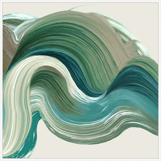 Green Jewel Brush Strokes II in White   Grande